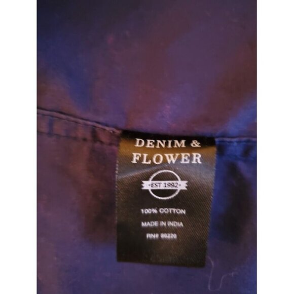 Denim & Flower Ricky Singh Slim Fit Lg Short Sleeve Shirt USA Navy w/ Dolphins - Picture 4 of 9